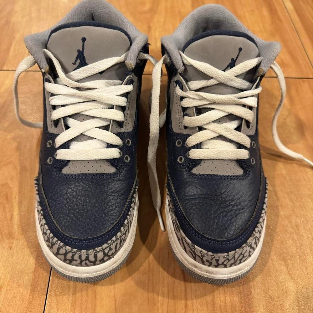 Nike Air Jordan 3 Retro Georgetown GS 4.5Y Women's 6 Navy Elephant Print
